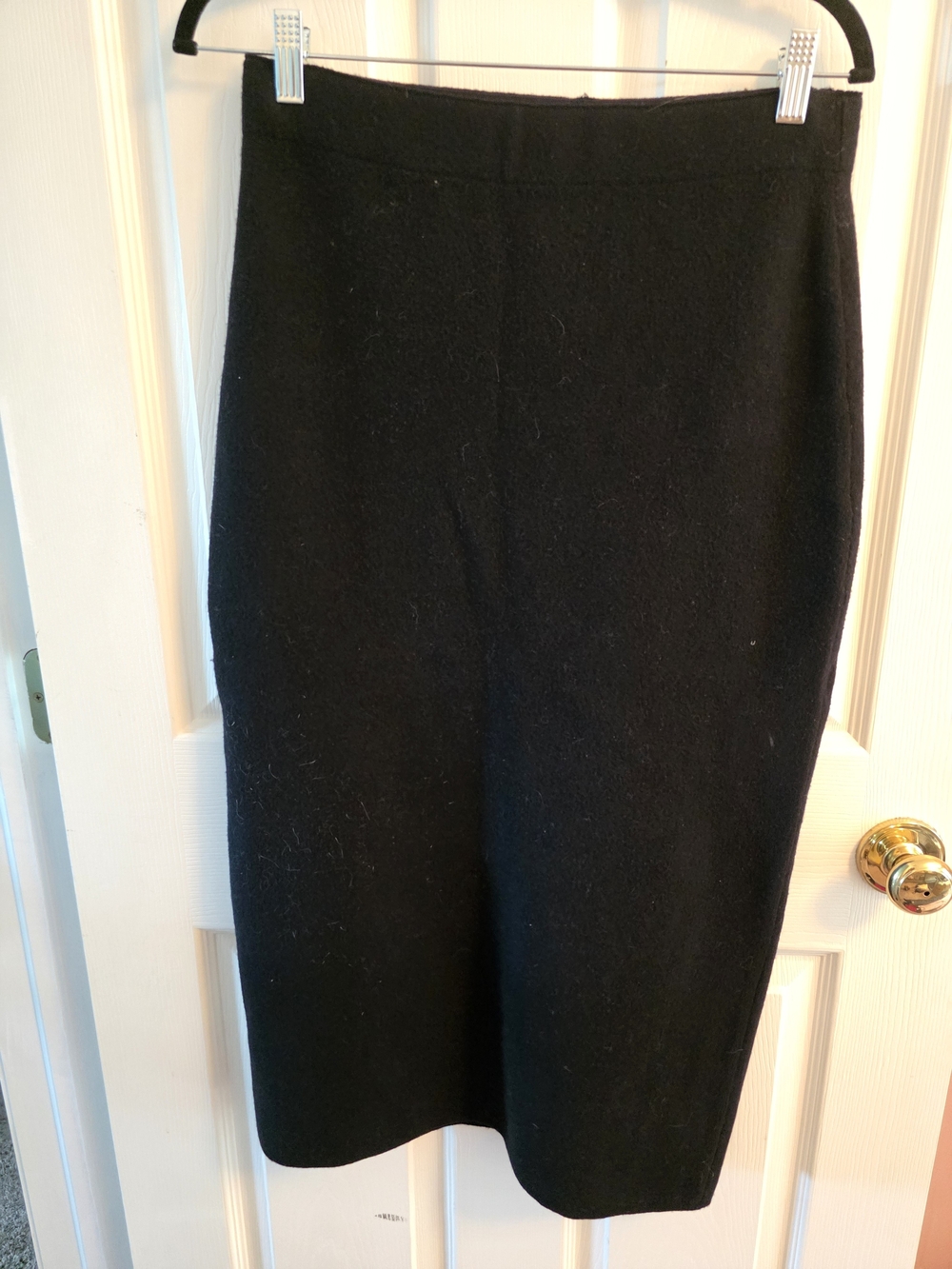 Babaton Black Wool Pencil Skirt